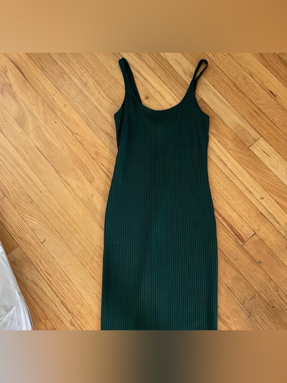 GAP Ribbed Tank Midi Dress in Forest Green